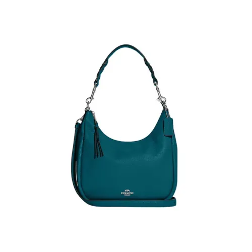 COACH Jules Утонченная Сумка из кожи Pebble Сумка через плечо Сумка через плечо Большая Женская Бирюзовая