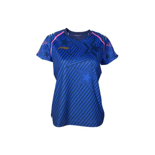 LINING Table Tennis Series Гуандун Синий Женская Одежда для Настольного Тенниса