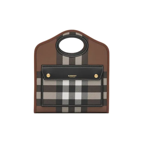 Burberry Карманная сумка Телячья кожа Украшение Сумка через плечо Сумка Мини Женская Березовая листва Темно-коричневый