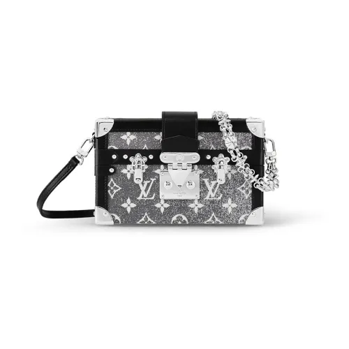 LOUIS VUITTON PETITE MALLE Деним Жаккард с Коровьей Кожей Отделка