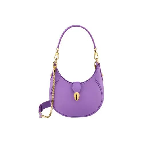 BVLGARI Serpenti Ellipse Телячья кожа Сумка Сумка через плечо Сумка через плечо Маленькая Женская Фиолетовая