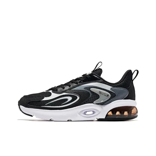 Erke Azure Low Top Беговые кроссовки Мужские Глубокий черный Карандашный серый