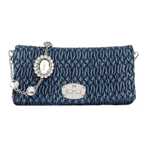 MIU MIU Denim Crossbody Bag Shoulder Bag Women's Blue MIU MIU Деним Сумка через плечо Сумка на плечо Женская Синяя