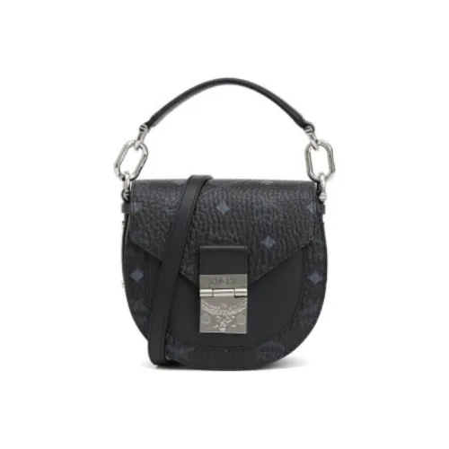 MCM Patricia Visetos Коровья кожа искусственная кожа седельная сумка сумка через плечо сумка через плечо мини женская черный