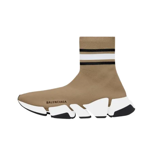 Balenciaga Speed High Топ Спортивная Повседневная Обувь Женская Бежевая