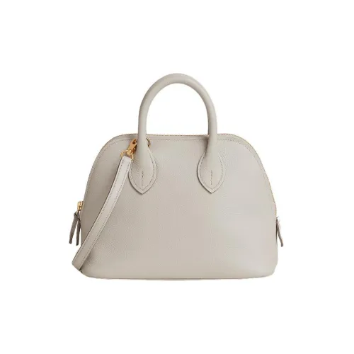 HERMES Bolide Evercolor Телячья кожа Сумка для боулинга Сумка через плечо Сумка мини Женская 8L Beton Ледниковый белый