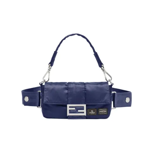 FENDI PORTER Collaboration Baguette Чехол для телефона из коровьей кожи сумка-банан стандартная мужская темно-синий