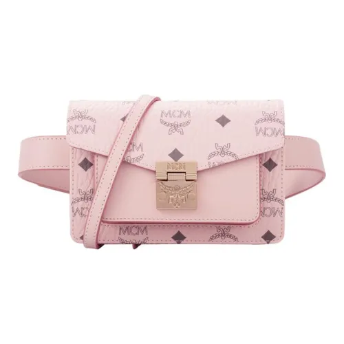MCM Patricia Visetos Синтетическая кожа Бананка Мини Женская Розовая