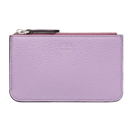 FENDI Peekaboo Коровья кожа Держатель для карт Монетница Женская Фиолетовая