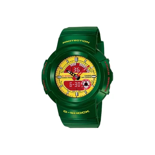 CASIO DIGITAL Series Кварцевый механизм Смола Ремешок и Чехол для часов Часы 55,2*7,6*14,2 мм Мужской Зеленый AW 582cc 3ajf