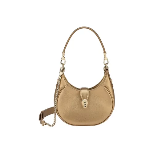 BVLGARI Serpenti Ellipse Телячья кожа Сумка Сумка через плечо Сумка через плечо Маленькая Женская Золотая