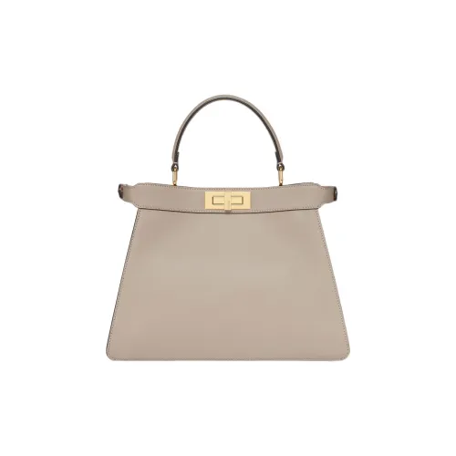 FENDI Peekaboo ISeeU Сумка через плечо из коровьей кожи средний размер женская цвет голубино-серый