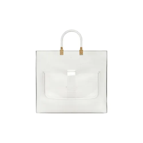 FENDI Sunshine Коровья кожа Тоут Сумка Сумка для покупок Сумка Большая Женская Белая