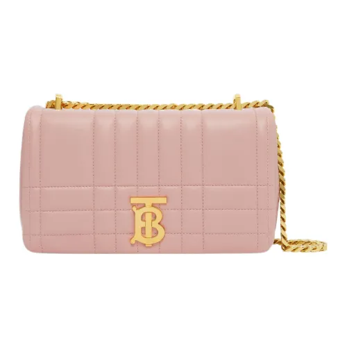 Burberry Lola Сумка Sheepskin Сумка через плечо Маленькая Женская Темно-розовая