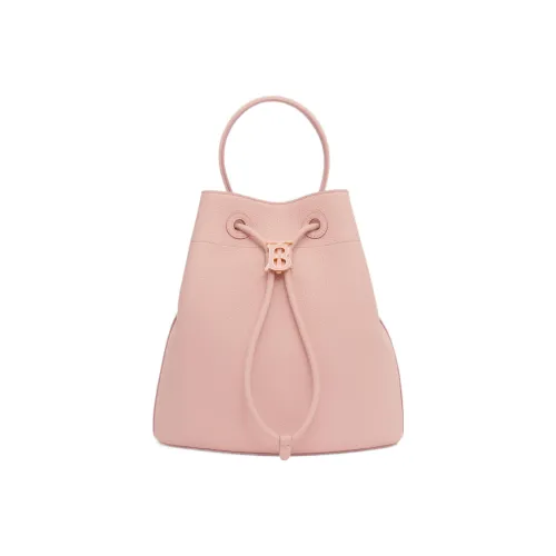 Burberry Телячья кожа Ведрообразная Сумка Портативная Сумка через плечо Маленькая Женская Сумка через плечо Темно-розовая