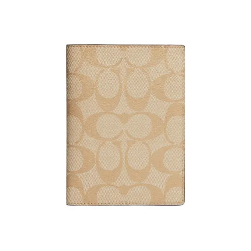 COACH Покрытый холст Сумка для документов Passport HOLDER Мини Женские Светлый хаки