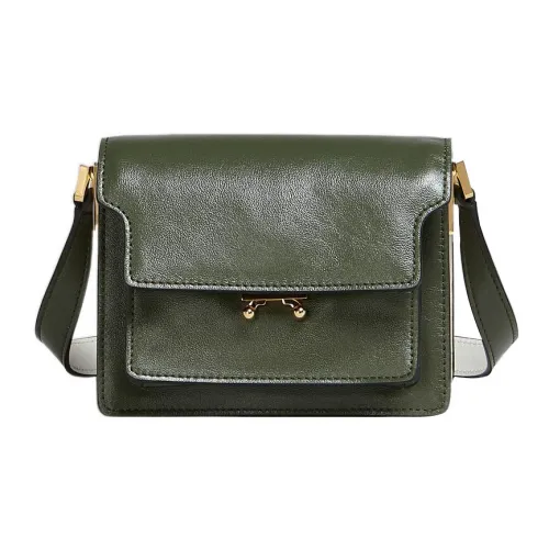 MARNI Основная часть Телячья кожа Сумка через плечо Сумка на плечо Женская Зеленый Белый