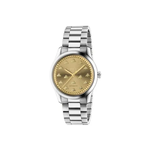 GUCCI Мужские часы Автоматический механический механизм Ремешок из нержавеющей стали Золотой циферблат