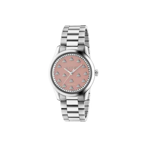 GUCCI Часы Автоматический Механический Механизм Ремешок из Нержавеющей Стали 38 мм Розовый Циферблат Женские