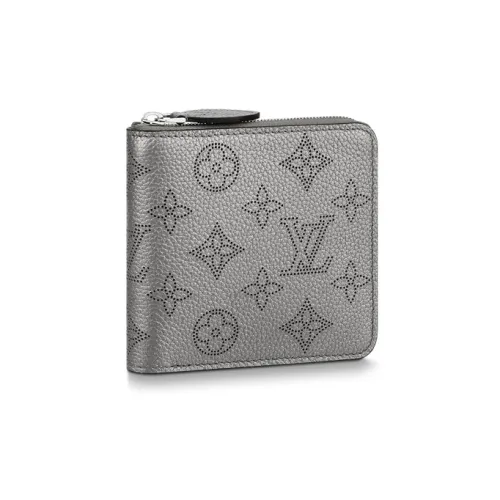 LOUIS VUITTON Zippy Телячья кожа Кошелек Женские Металл Серый