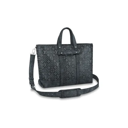 LOUIS VUITTON Кожа Тоут Сумка Сумка для покупок Сумка через плечо Сумка Мужская Серого цвета