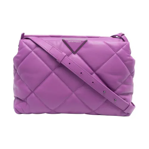 EMPORIO ARMANI Сумка через плечо из кожи женская фиолетовая