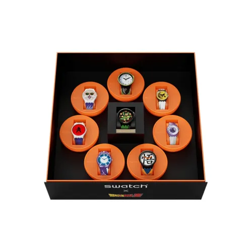 SWATCH Драконий Жемчуг Z Co Branded Series Кварцевый механизм Унисекс Часы 41 см Зеленый циферблат Пластиковый корпус Часы Силиконовый ремешок