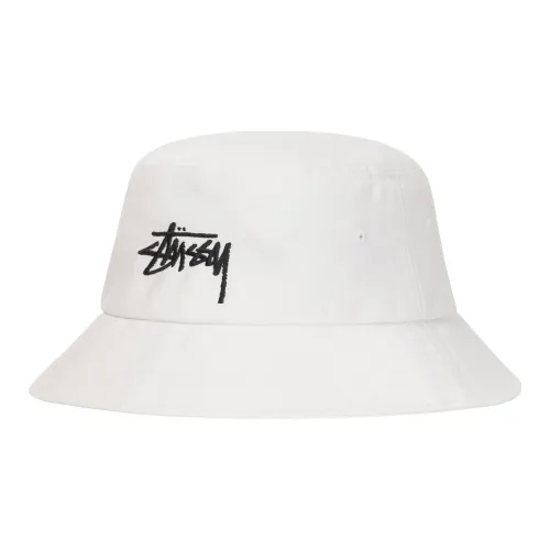 Stussy Cotton Bucket Hats Белый Унисекс