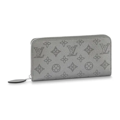 LOUIS VUITTON Zippy Телячья кожа Кошелек Стандартный Женский Металлик Серый