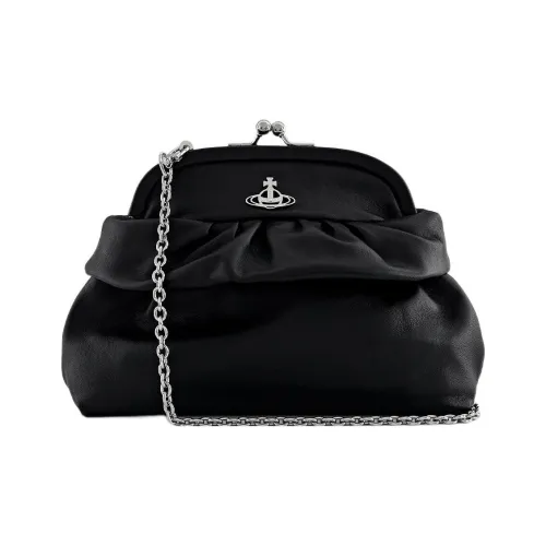 Vivienne Westwood Lambskin Crossbody One Shoulder Clutch Small Women's Black