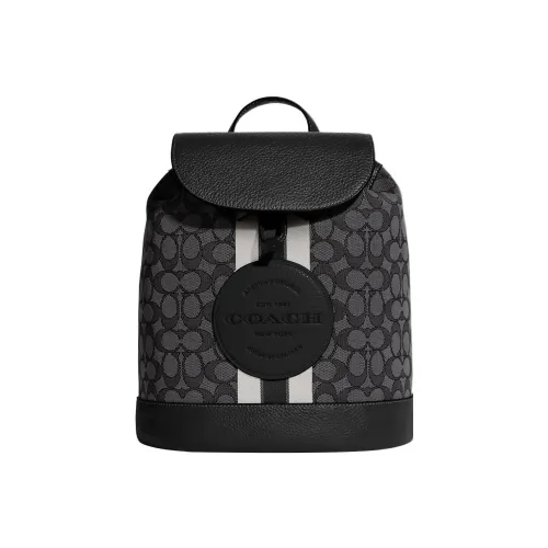 COACH Dempsey Ткань с Галечная кожа Рюкзак Средний Женские Черный