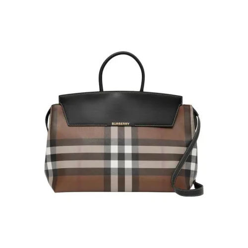 Burberry Кожа Портативный Crossbody Сумка через плечо Большая Женская Коричневая