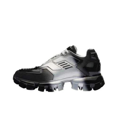 PRADA Низкий топ Повседневная обувь Мужская Черный Серый Белый