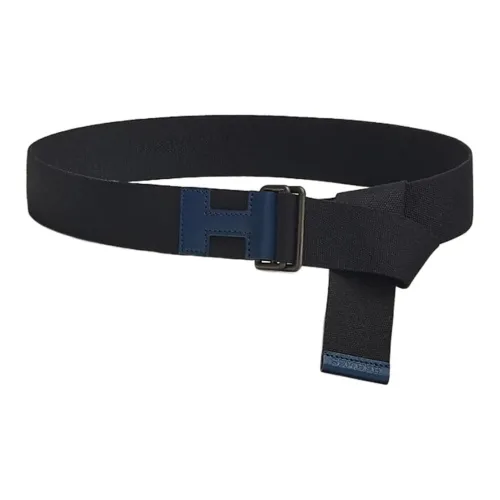 HERMES Ремень из коровьей кожи Мужской Черный 4CM