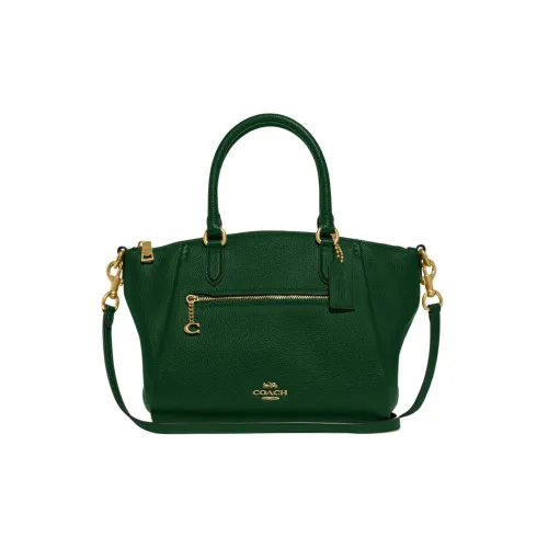 COACH Elise Полированная кожа GRAIN LEATHER Сумка через плечо Сумка среднего размера Женская Deep Сосновый зеленый