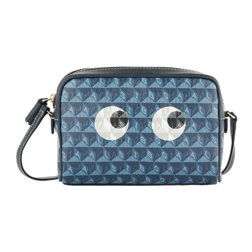 Anya Hindmarch Холст и Кожа Сумка через плечо Женская Синяя Многоцветная