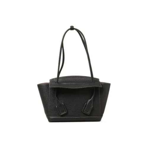 Bottega Veneta Arco Коровья кожа Тоут Сумка Сумка для покупок Сумка на плечо Сумка Мини Женская Черная