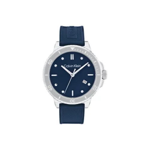 CK Calvin Klein Great Navigation Коллекция Наручные часы Кварцевый механизм Силиконовый ремешок 44 мм Синий циферблат
