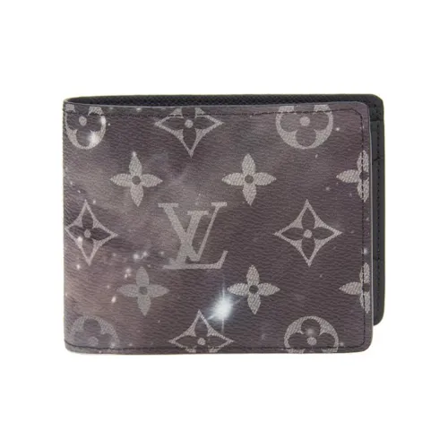 LOUIS VUITTON Multiple Кожаный держатель для карт и кошелек стандартный мужской темно-серый