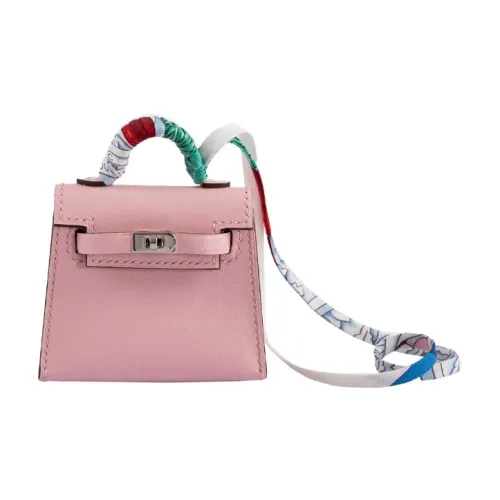 HERMES Kelly Twilly Tadelakt Телячья кожа Подвеска Аксессуары для сумок Женские 3Q RoseSakura Розово-вишневый