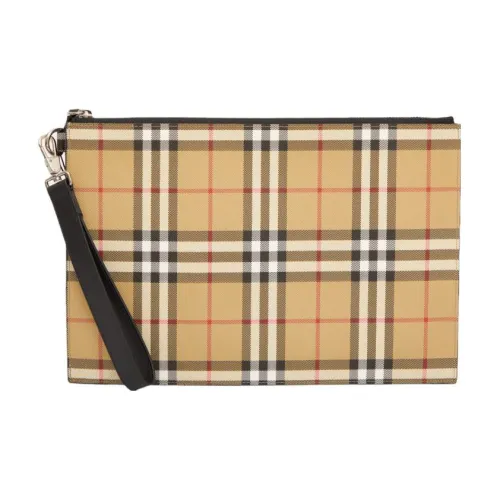 Burberry Винтаж Кожа Клатч Стандартный Мужской Светлый Умбра