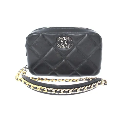 CHANEL 19Bag Lambskin Camera Bag Crossbody Bag Shoulder Bag Women's Black