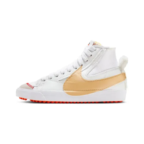 Nike Blazer Mid Slip Resistant Abrasion Resistant Легкий MID Скейтборд Кроссовки Унисекс Белый Коричневый Оранжевый
