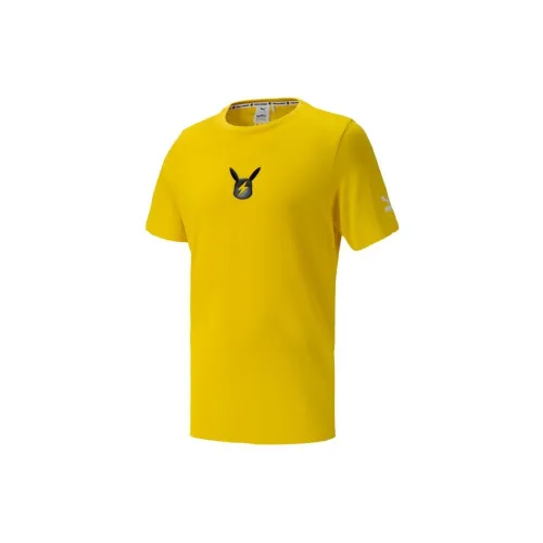 PUMA X POKEMON Co Бренд Series Желтые Мужские T Рубашки