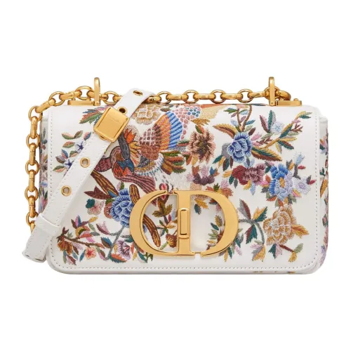 DIOR Caro Sheepskin с вышивкой ручная сумка через плечо маленькая женская белая