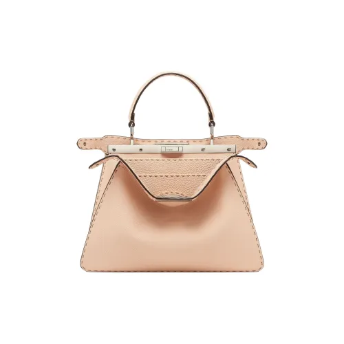 FENDI Peekaboo ISeeU Сумка через плечо из коровьей кожи средний размер женская розовая