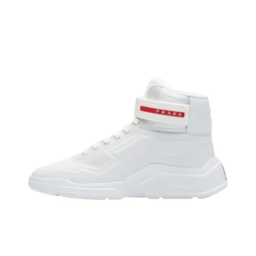 PRADA Polarius High Топ Повседневная обувь Мужская Белая