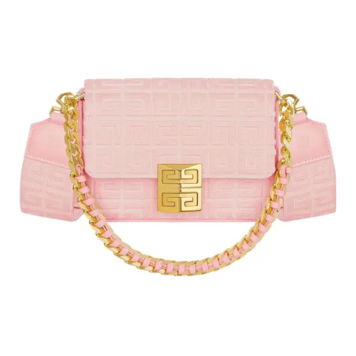 GIVENCHY 4G Хлопок Холст Корова Кожа Детали Сумка Сумка через плечо Сумка через плечо Маленькая Женская Нежно-розовая