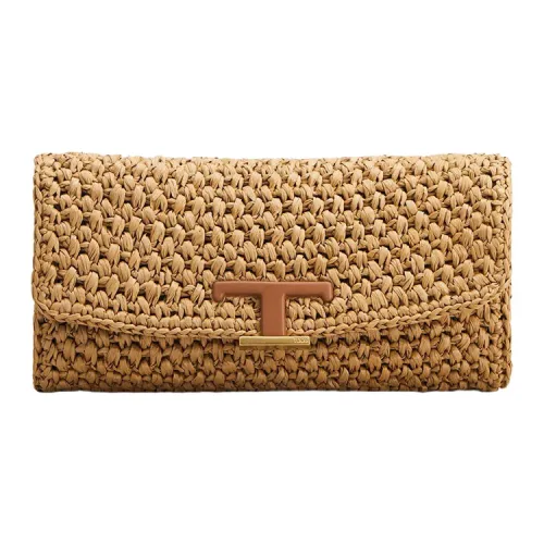 TOD'S Raffia с кожаными вставками детали одно плечо через плечо клатч мини женский коричневый