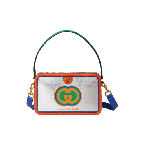 GUCCI Кожа Портативный Crossbody Сумка через плечо Обычная Мужская Серебряная Оранжевая